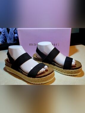 Womens Sandels Size 8.5 Madden Girl Cybell style,elastic straps espadrille Sole